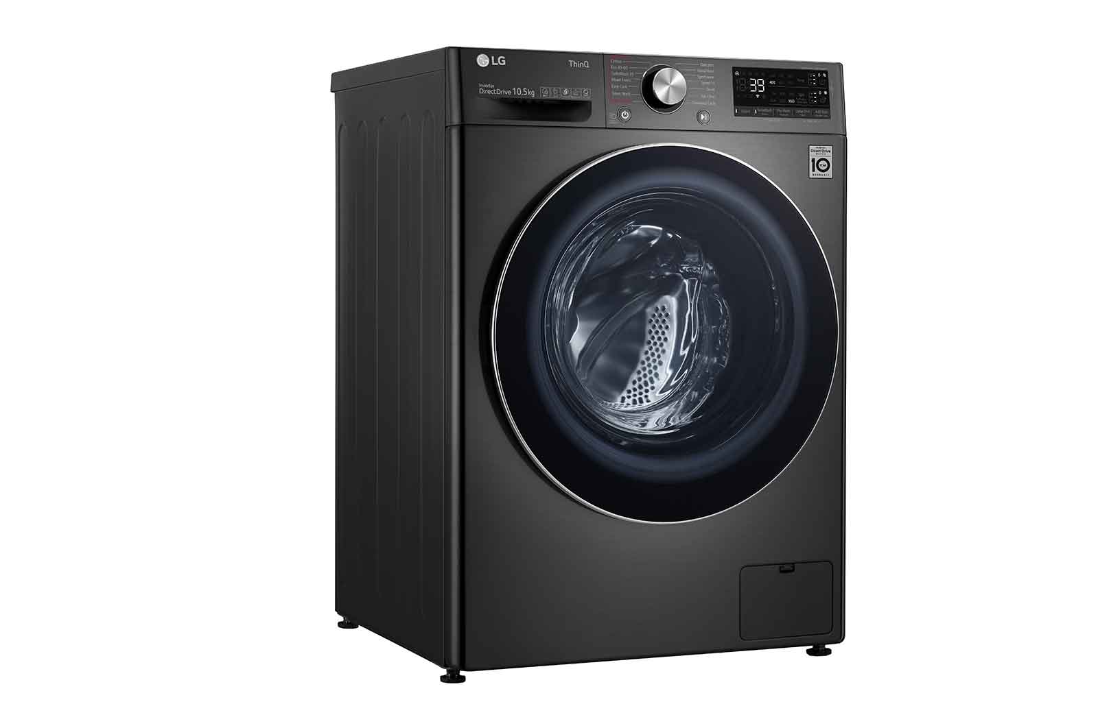 LG WiFi connected | 10.5kg | Washing Machine | 1560 rpm | Auto Dose | AI DD™ | Direct Drive™ | Steam™ | TurboWash™360\t| Black Steel, F6V910BTSA