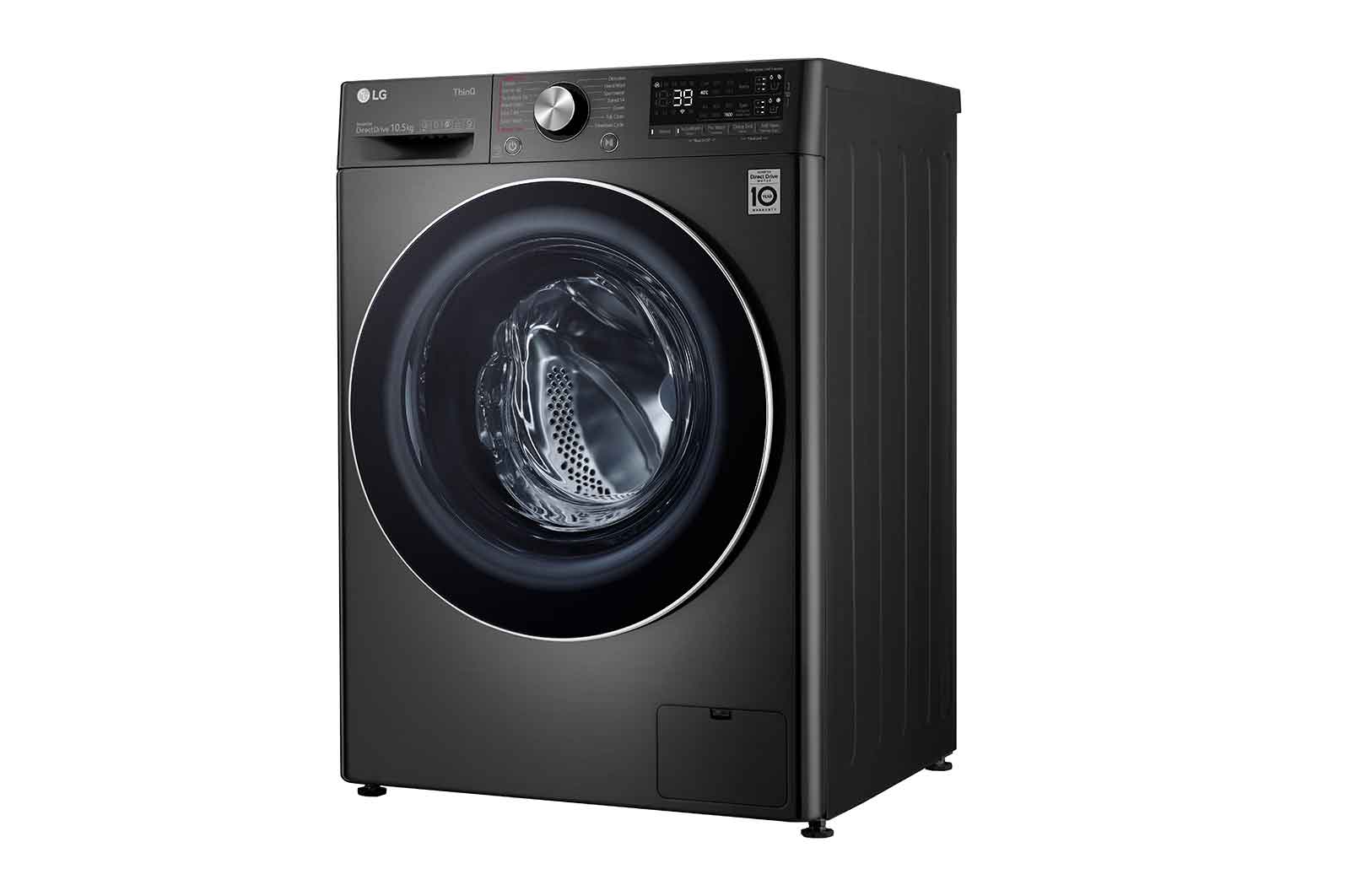 LG WiFi connected | 10.5kg | Washing Machine | 1560 rpm | Auto Dose | AI DD™ | Direct Drive™ | Steam™ | TurboWash™360\t| Black Steel, F6V910BTSA