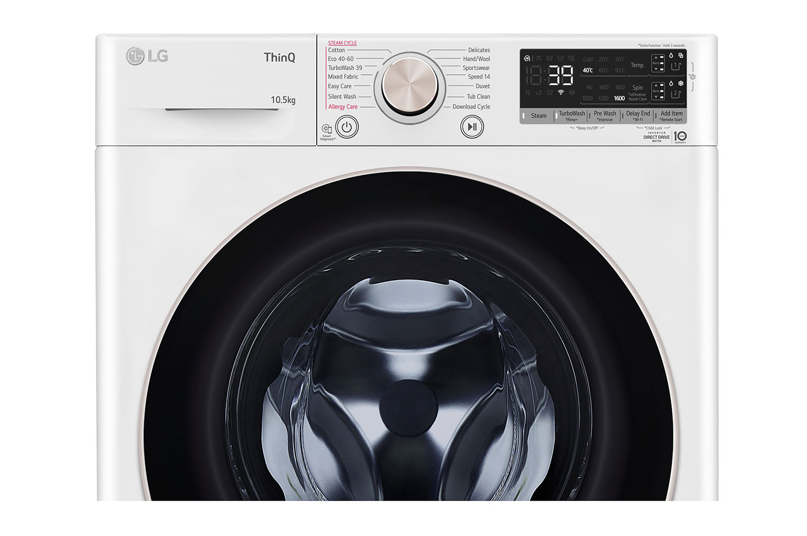 LG 10.5kg Washing Machine White AI DD™, F6V910RTSA