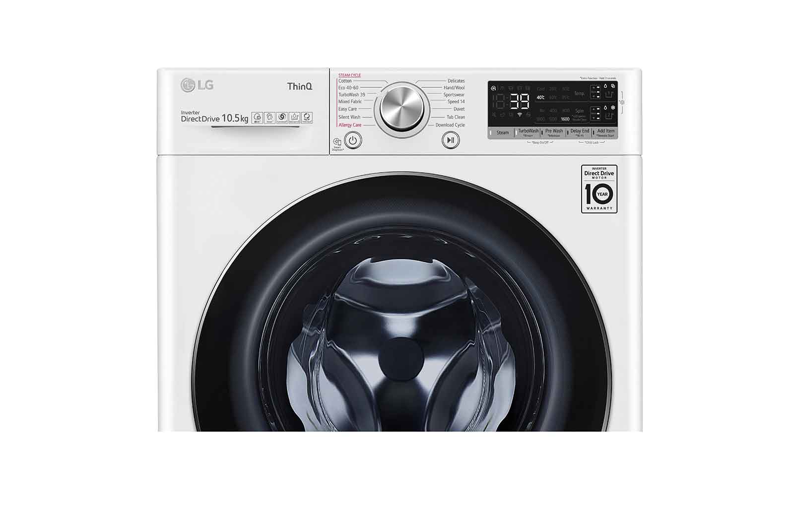 LG 10.5kg Washing Machine White AI DD™, F6V910WTSA