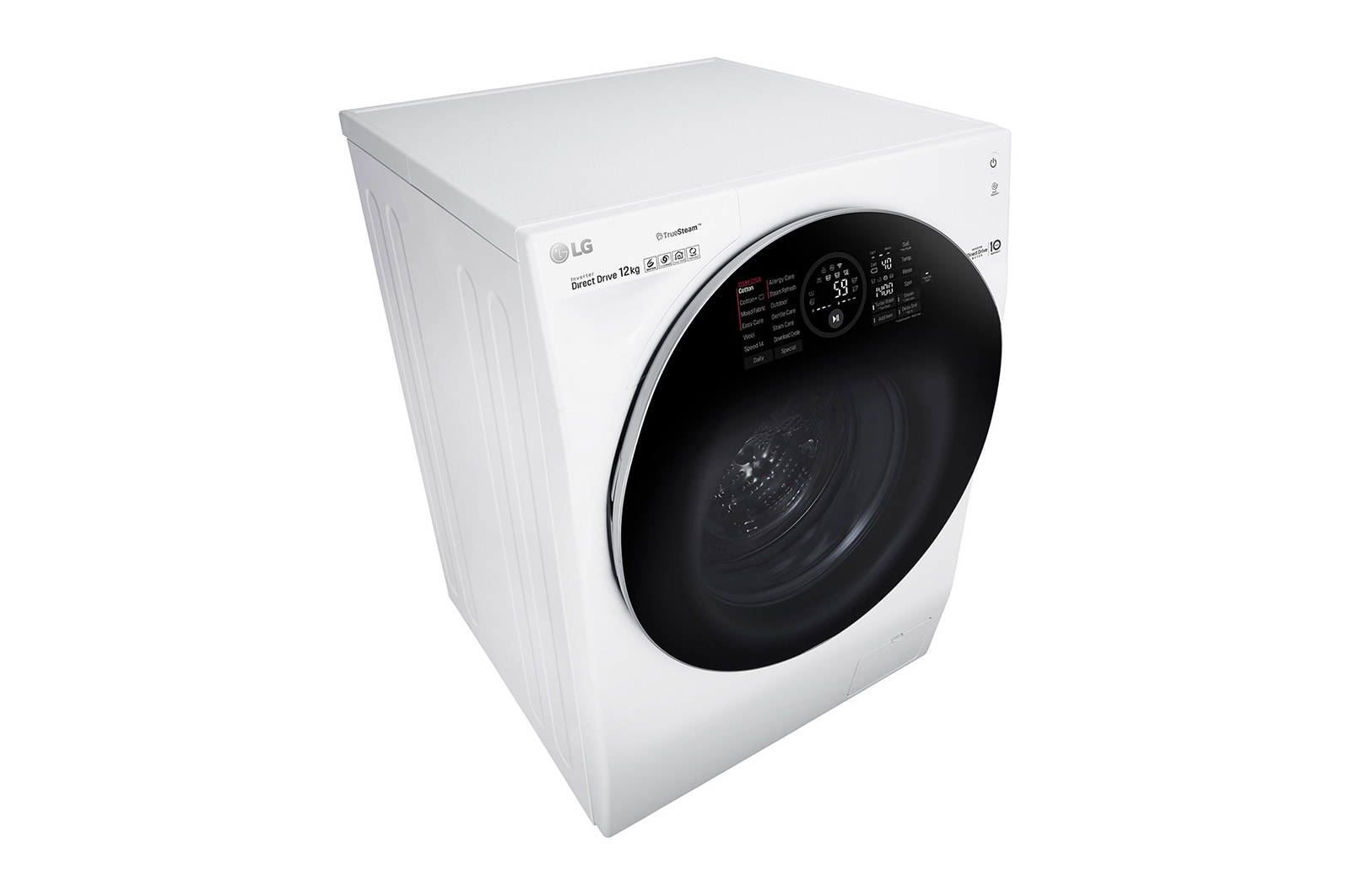 LG WiFi connected | 12kg | Washing Machine | 1360 rpm | Direct Drive™ | Steam™ | TurboWash™ | White, FH4G1BCS2