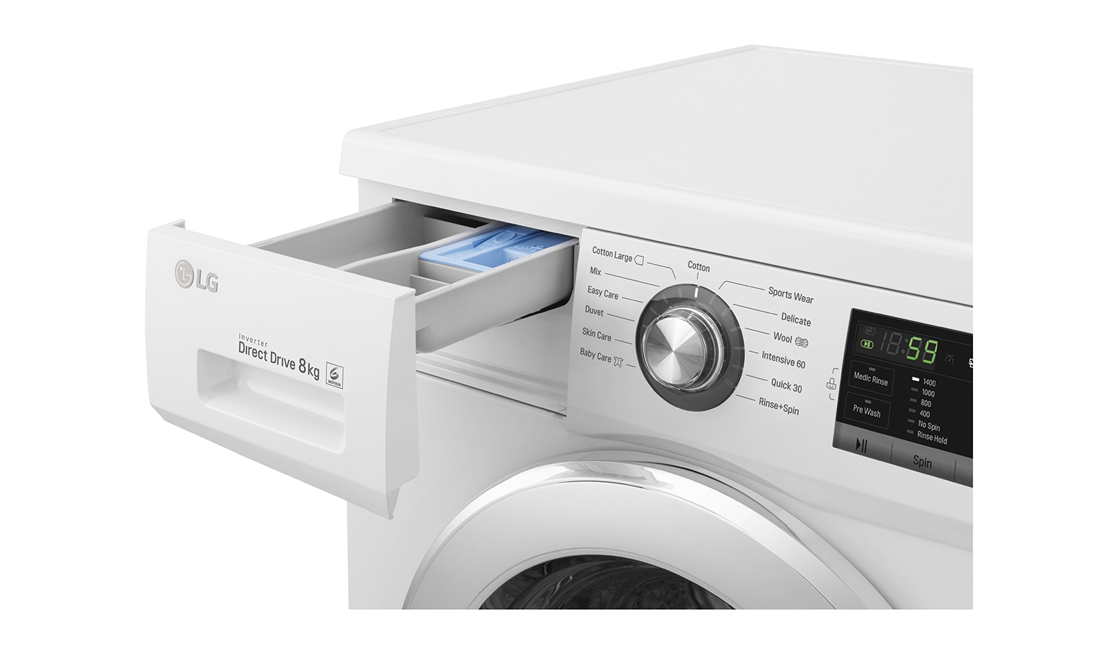 LG 8kg 6 Motion Direct Drive Washing Machine, FH4G6TDN2