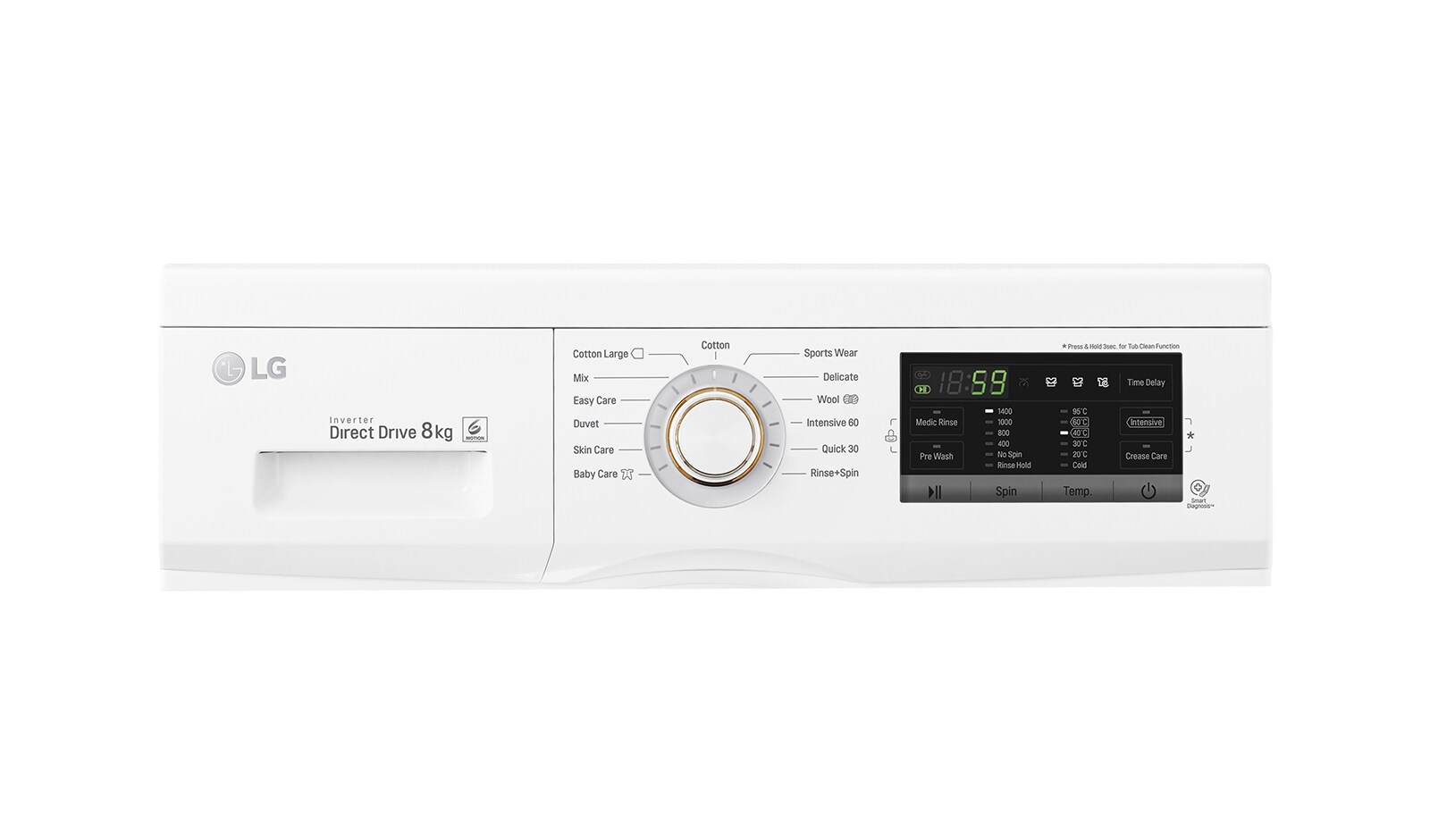 LG 8kg 6 Motion Direct Drive Washing Machine, FH4G7TDN0