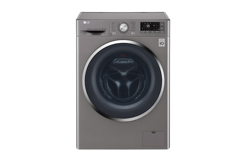 Front view of LG Direct Drive FH4U2TDN2S Smart 8Kg Washing Machine - Graphite FH4U2TDN2S