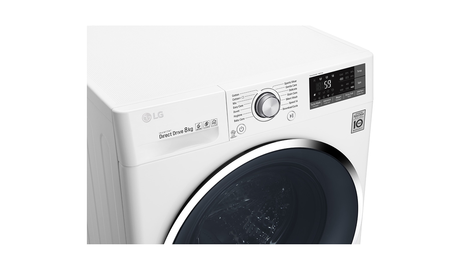 LG 8 KG Washing Machine with Turbowash™ technology and Inverter Direct Drive Motor, FH4U2TDN2W