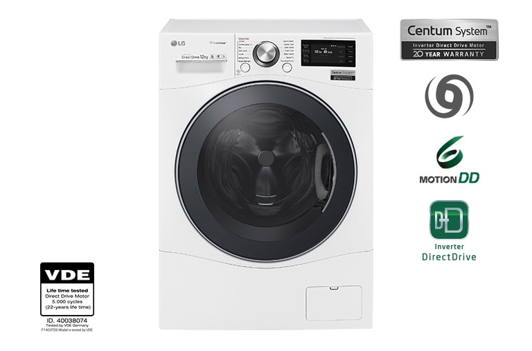 LG 12KG Centum System™ Smart Washing Machine with True Steam™ and Turbowash™ technology, FH6F9BDS2