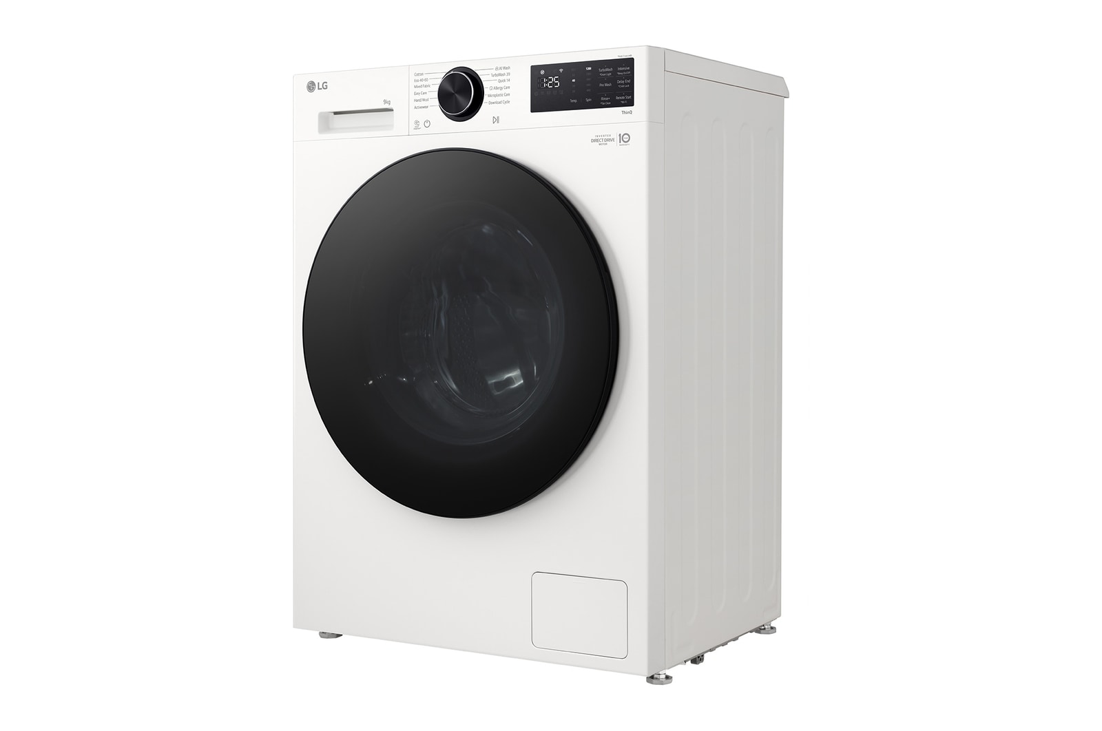 An image showing a washing machine in the living room with an A rating for energy efficiency next to it, consuming 30% less electricity