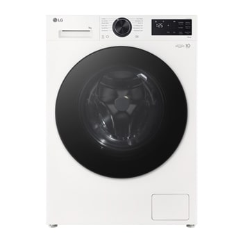 Front view of 9kg Front Loading Washing Machine White - Energy Saving, AI DD, Auto Dispense (F2X50S9TWB)