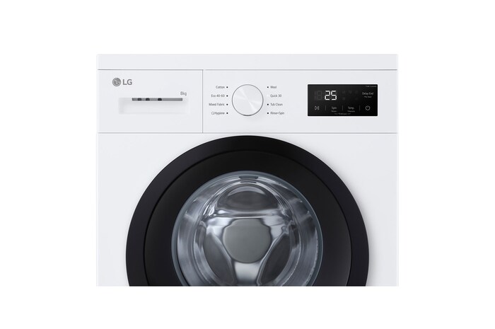 LG 8kg Steam™ Washing Machine, White, F4A10S8NWK, Front View