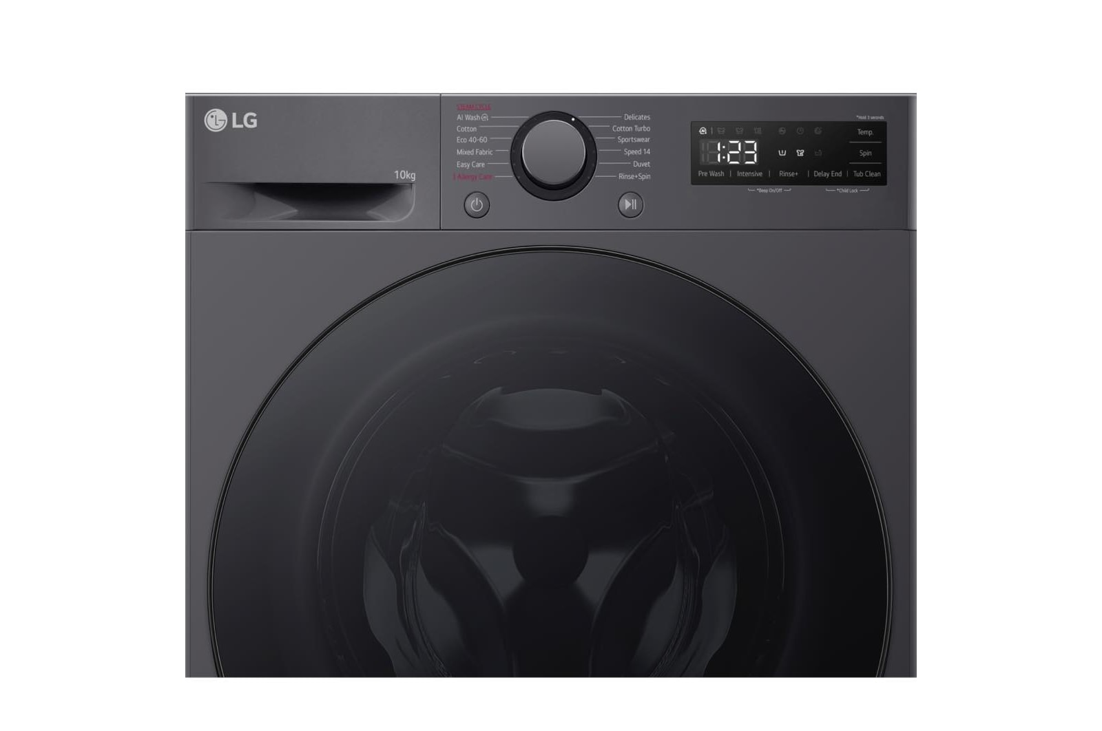 LG 10kg Steam™ Washing Machine, Slate Grey, F4A510GBLN1