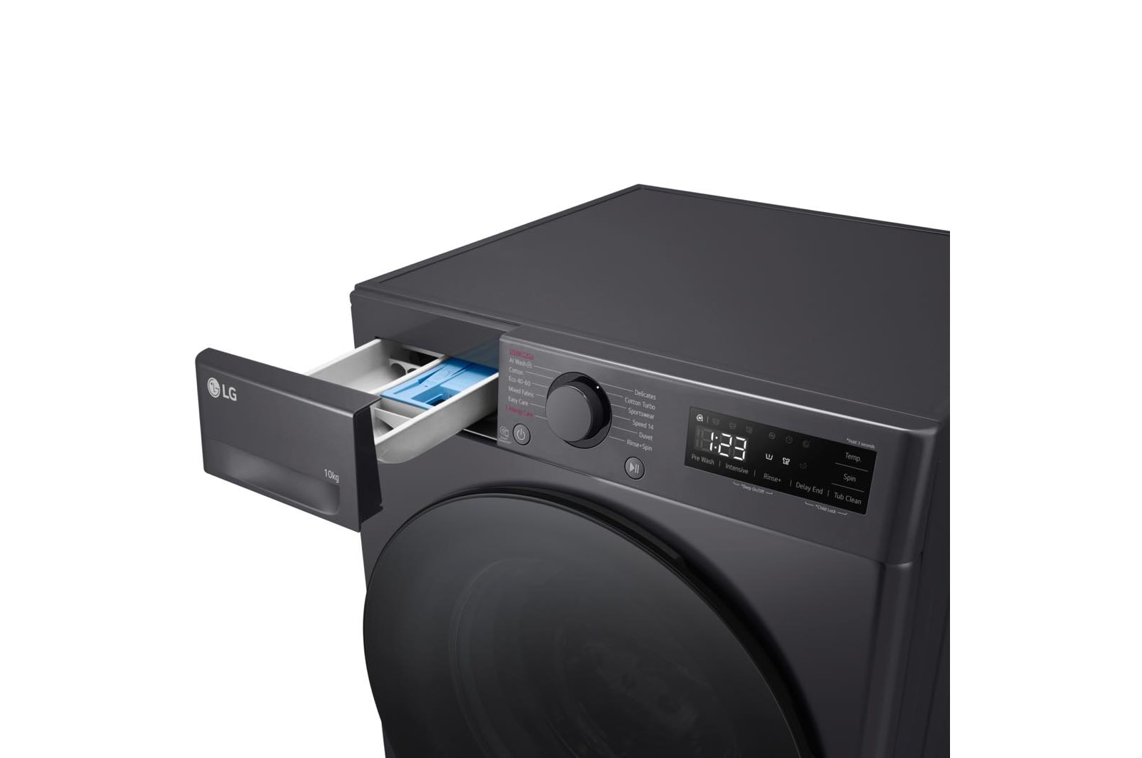 LG 10kg Steam™ Washing Machine, Slate Grey, F4A510GBLN1
