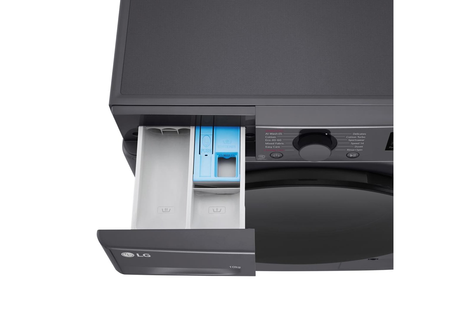 LG 10kg Steam™ Washing Machine, Slate Grey, F4A510GBLN1