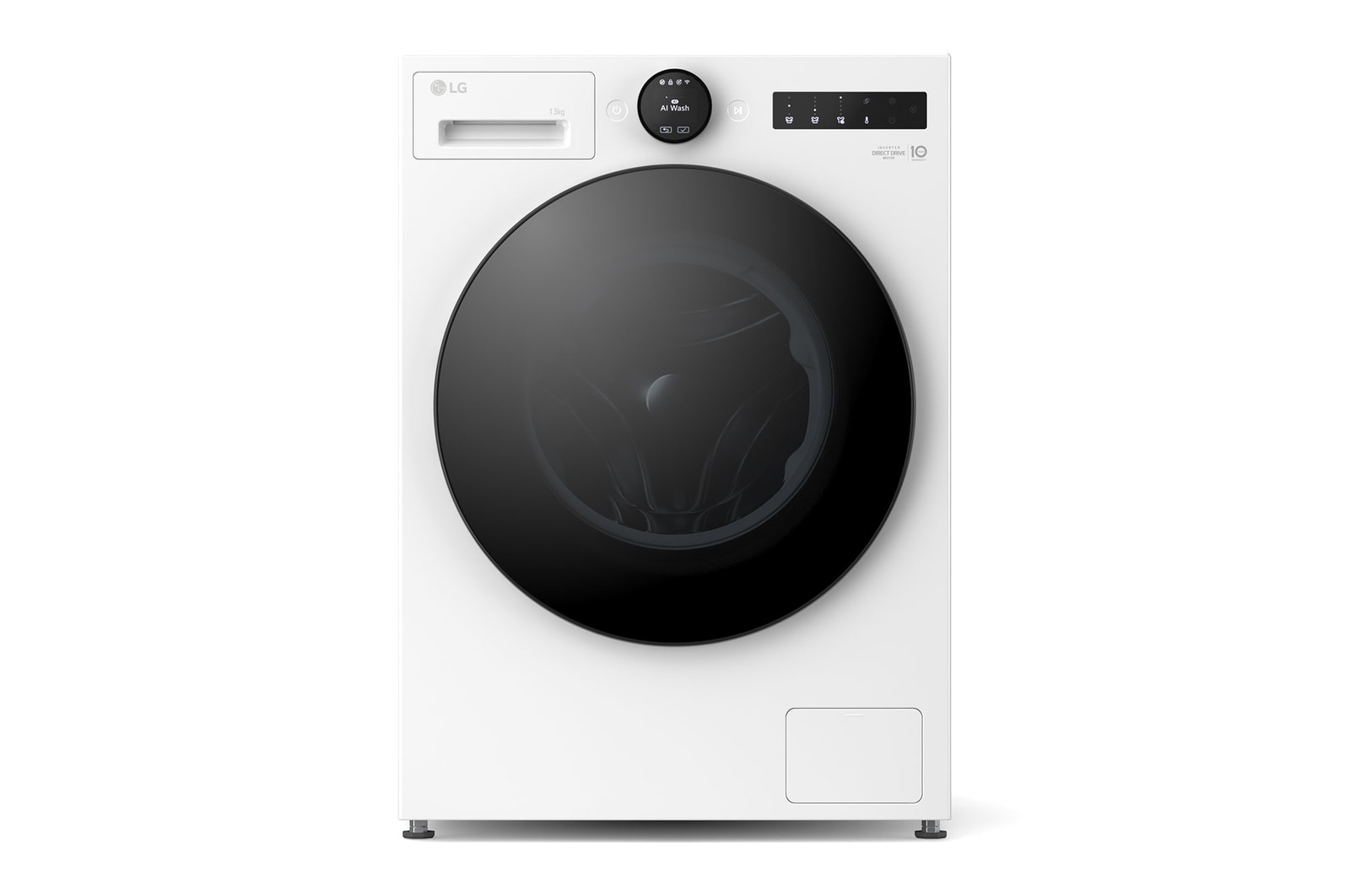 Front view of 13kg AI Direct Drive Washing Machine, White F4X7013TWB
