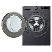 LG 13kg Direct Drive Washing Machine, Slate Grey, F4Y513GBLN1, Door Open