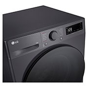 LG 13kg Direct Drive Washing Machine, Slate Grey, F4Y513GBLN1, Top Left Panel View
