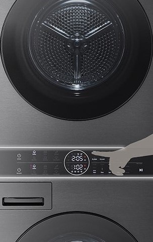 Operation of the control panel located in the center of the washing machine