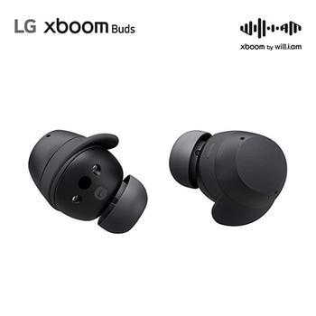 Front view of LG xboom Buds by will.i.am | Bluetooth Earbuds | xboom Signature Sound with Graphene Driver | Black
