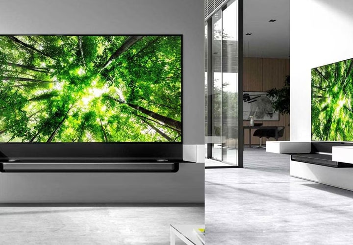 An OLED TV with Spectral furniture.