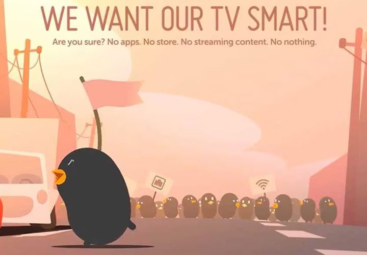 A image of LG Smart TV web-os animated character bean-bird for easy set-