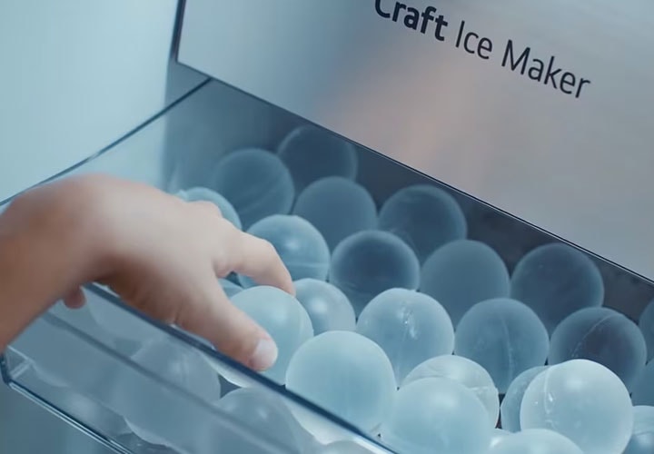 LG InstaView smart refrigerators with Craft Ice make perfect ice balls automatically.