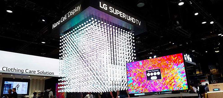 At CES 2018 LG presents an installation which symbolize each nanocell pixels