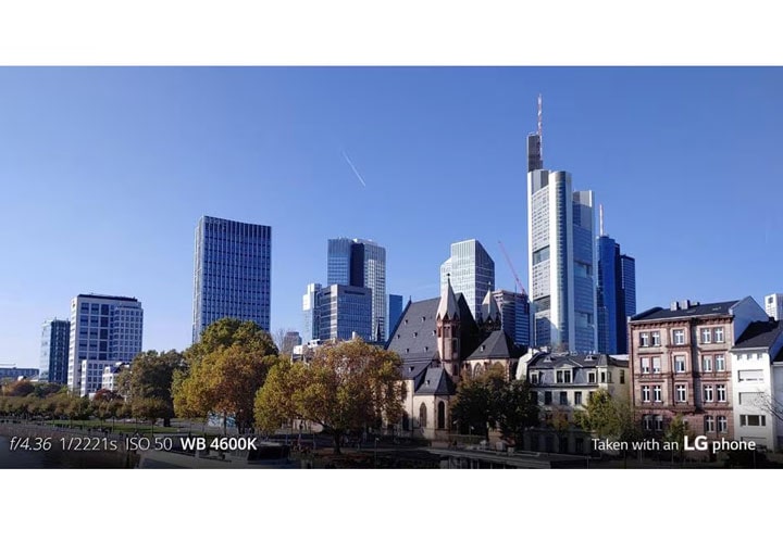 When you take photo with your LG mobile manual camera, you can adjust the white balance to make the photo look warmer or cooler like in this example of the Frankfurt City skyline | More at LG MAGAZINE