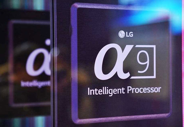 An image of LG's newest tv processor 'alpha 9' the intelligent processor. 