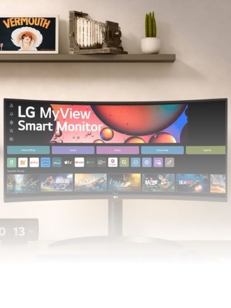 LG monitor in office with smart monitor as screenfill