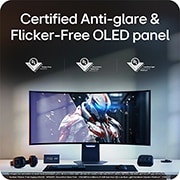 Anti-glare flicker free OLED panel