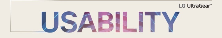 Usability is written in capital letters and has the LG UltraGear logo in the upper right corner.