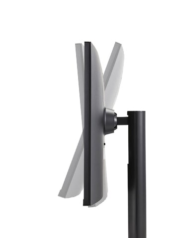 The monitor offering tilt adjustment.