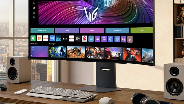 Front image of the UltraGear™ 45gx90sa gaming monitor.