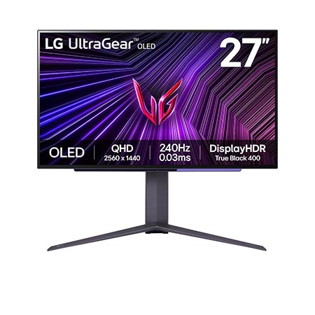 LG UltraGear™ 27” QHD OLED 240Hz 0.03ms G-SYNC® Compatible Gaming Monitor 27GS95QE-B Black Class F