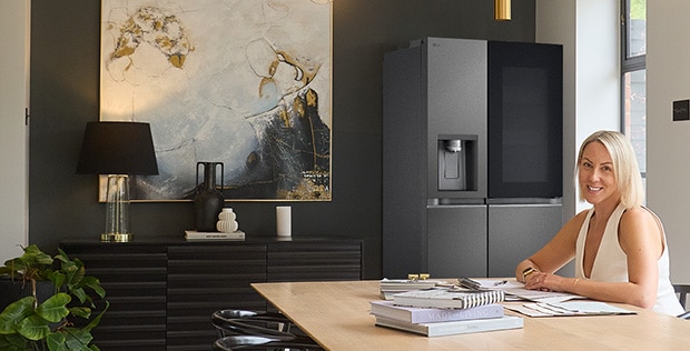 Image featuring a person and LG home appliances