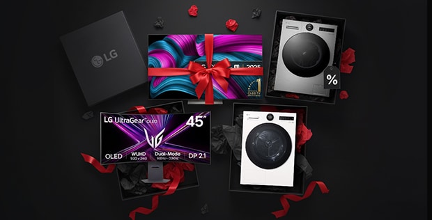 Image featuring a person and LG home appliances