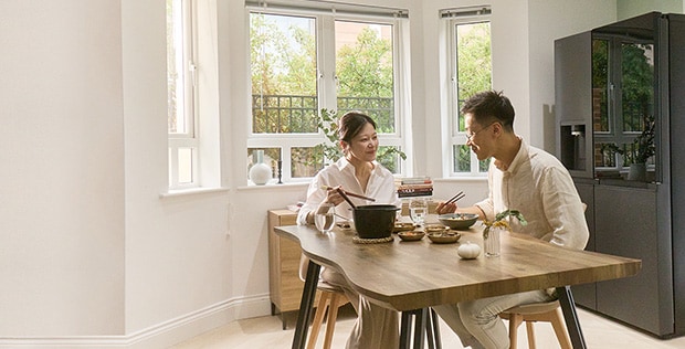 Image featuring a person and LG home appliances