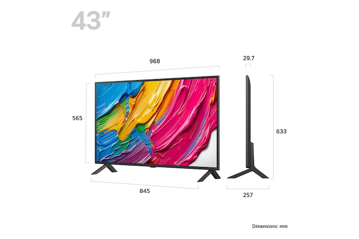 Rear view of LG QNED80 TV