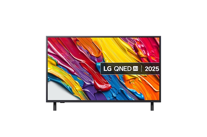 Front view of 43 inch LG QNED AI QNED82 MiniLED 4K Smart TV 2025 43QNED82A6B