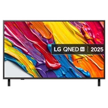 Front view of 43 inch LG QNED AI QNED84 MiniLED 4K Smart TV 2025 43QNED84A6C