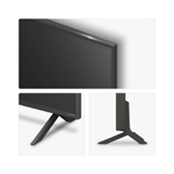 Left-facing side view of LG QNED84 TV