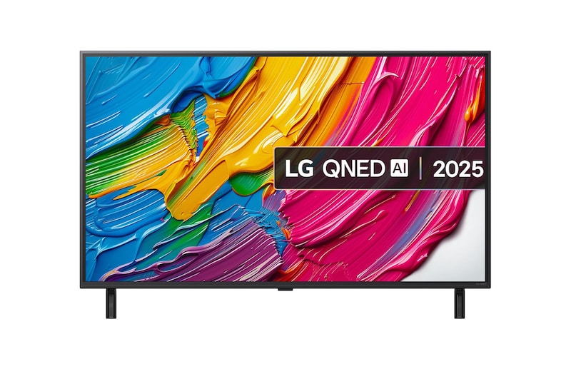 Front view of 43 inch LG QNED AI QNED8E 4K Smart TV 2025 43QNED8EA6B