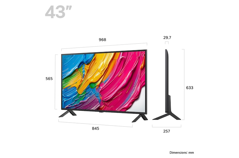 Rear view of LG QNED80 TV