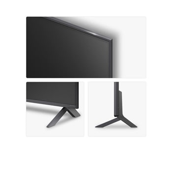 Left-facing side view of LG QNED80 TV