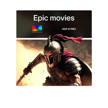 LG TV screen with an AI Magic Remote on the foreground. The AI button is highlighted and a speech bubble shows text, suggest a movie I like. On the screen we see the user icon E, indicating how AI Voice ID was able to identify which user it was and give personalized recommendations just based on their voice.