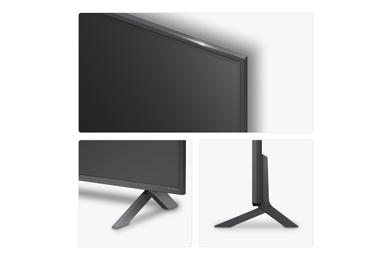 Left-facing side view of LG QNED80 TV