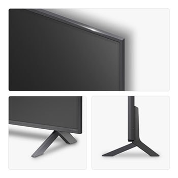 Left-facing side view of LG QNED80 TV