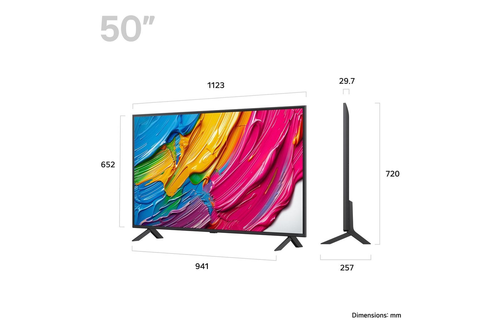 Rear view of LG QNED80 TV