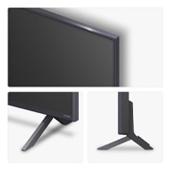 Left-facing side view of LG QNED84 TV