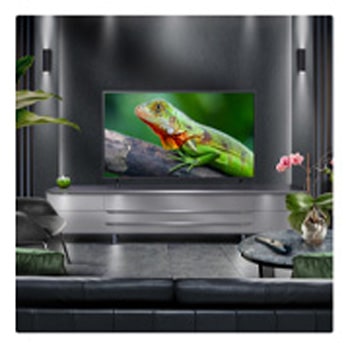 Perspective from the inside of a cave looking out to its entrance where a blue sky and horizon can be seen. The whole scene is split in half to show the capability of QNED's Advanced Local Dimming. On one side, the colors and detail are washed out and the visuals seem muddy. The label says, Conventional LED. The other side has great blacks, better contrast, brightness and color.