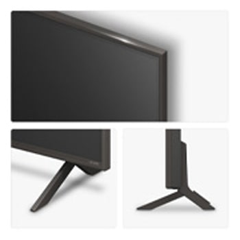 Left-facing side view of LG QNED84 TV